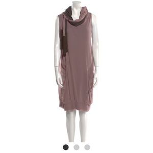 Sleeveless Mauve Shift Dress with Scarf